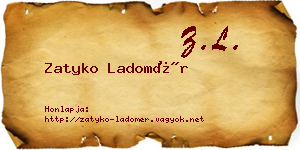 Zatyko Ladomér névjegykártya